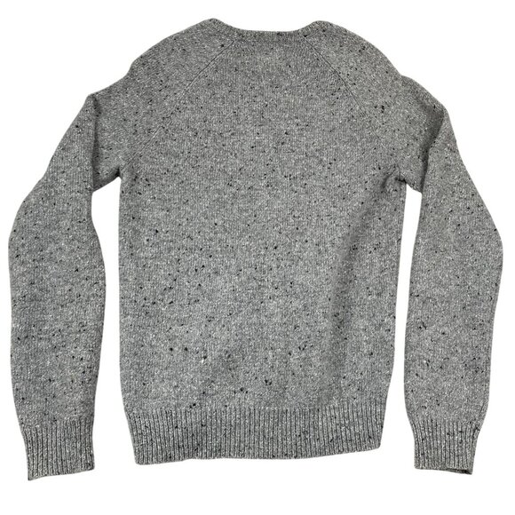 American Eagle Outfitters Men's Sweater S Gray Speckled Crewneck Cotton/Wool Ble - Picture 2 of 12